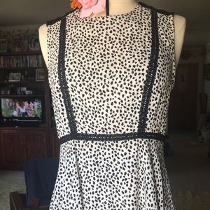 Polka dot print fit and flare dress